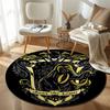 Chic Round Tattoo Multicolor Rug Mat, Non-Slip Floor Mat for Entryway