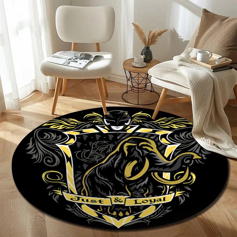 Chic Round Tattoo Multicolor Rug Mat, Non-Slip Floor Mat for Entryway