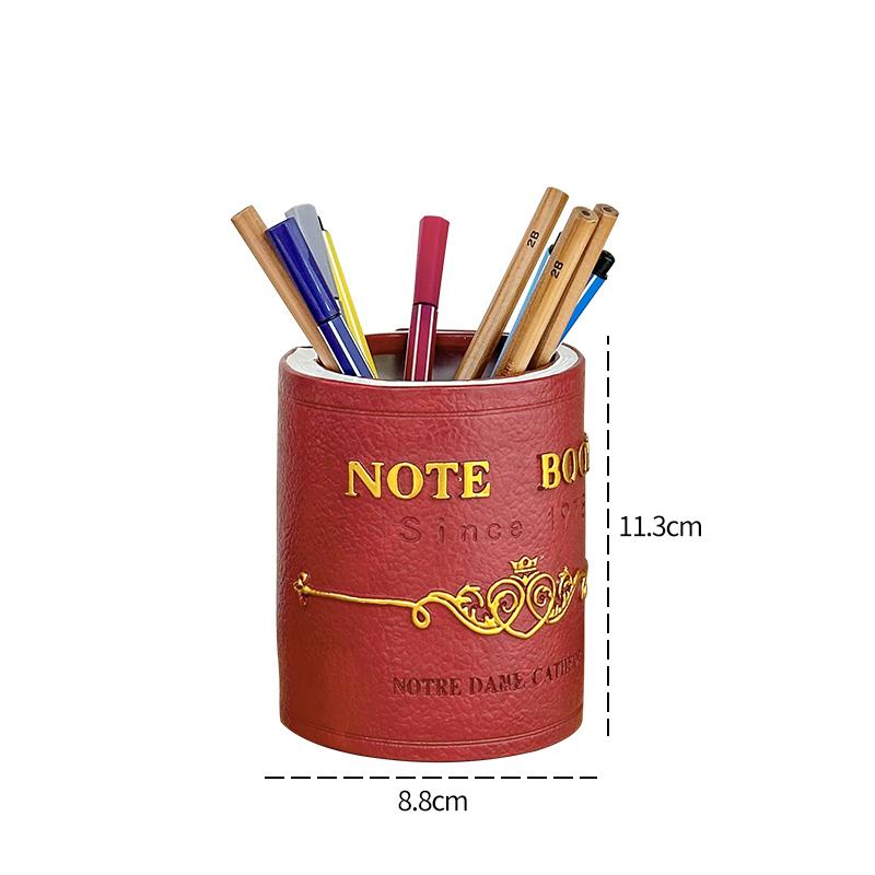 

Simple Retro Book Pen Holder Desktop Desk Storage Box Pencil Display Cup High Capacity Stationery Box Office Accessories