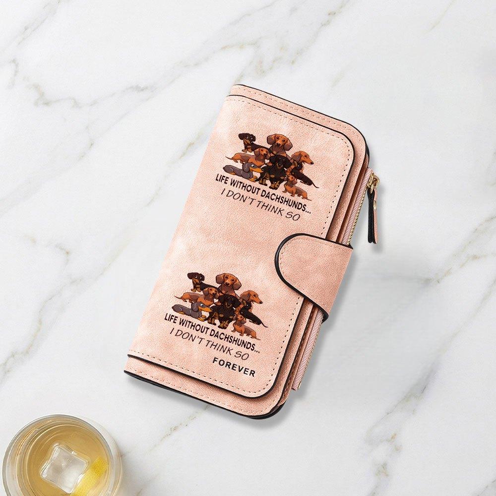Fashionable Long Wallet with Heartwarming Dachshund Party Print Design Eye Catching and Multifunctional Portable with Clasp for Coins Large Capacity
