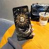 Sternen-Mond-Muster Hülle für Samsung Galaxy A25 A71 A23 A53 A35 A32 A26 A72 A36 A51 A73 A41 A24 A55 A22 A52 Schwarze Weiche Handyhülle