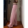 Women's High Waist Wide Leg Jeans Loose Gradient Pink Washed Straight Floor Length Denim Pants