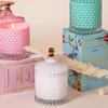 Diamond Glass Jar Aromatherapy Candle Jar with Lid Classic Home Decoration Romantic Wedding Decoration Glass Candle Jar Gift Box