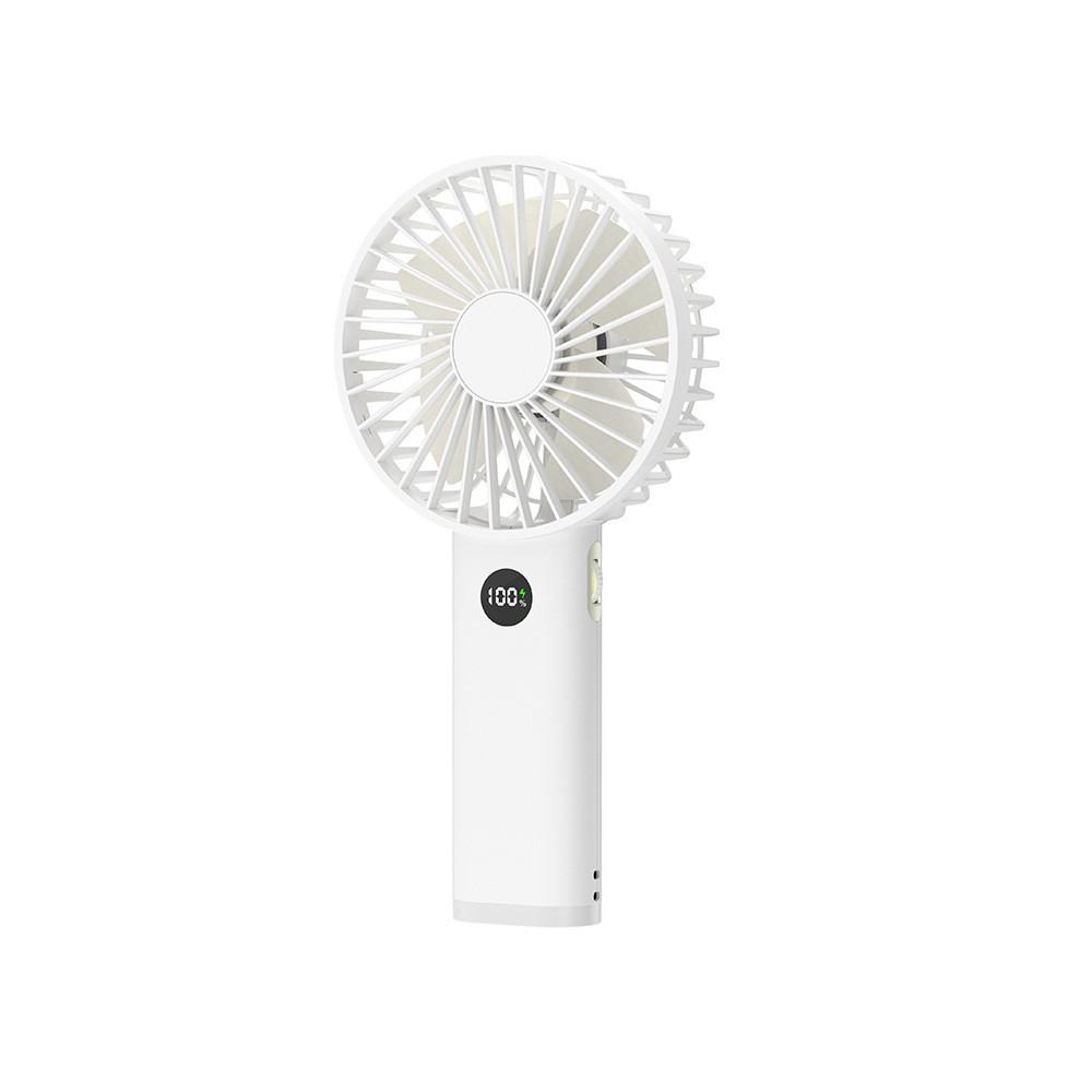 

Portable Handheld Fan With Night Light Usb Outdoor High Power Adjustable Roller Fan White Plastic Material White