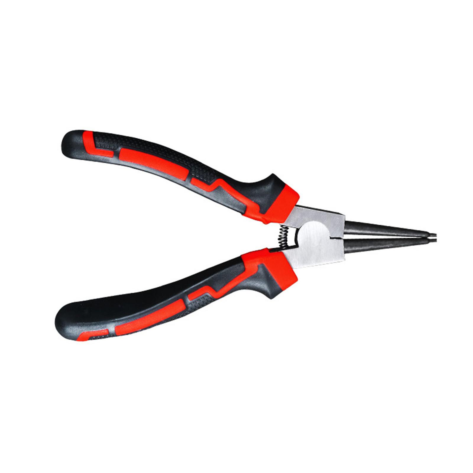 

7-дюймовые плоскогубцы для стопорных колец, плоскогубцы для стопорных колец для точных задач, отличающиеся прочностью, изготовленные из легированной стали и с эргономичной изогнутой головкой D