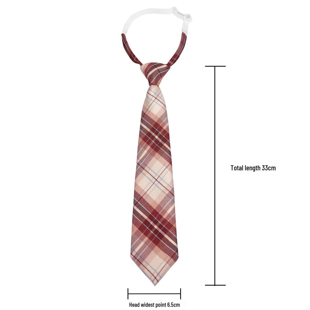 Unisex JK Collar Plaid Bowknot Flower Set - Polyester Cotton Student Uniform Accessory