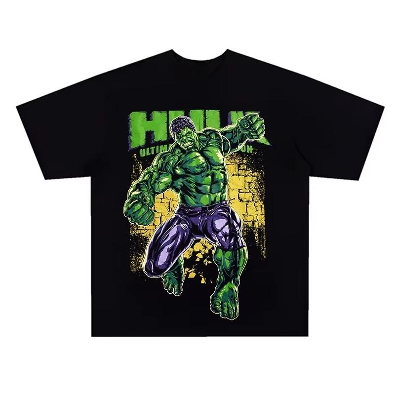

2026 Ultimate Hulk Oversized Cotton TShirt 90s Streetwear Retro Harajuku Casual Crew Neck Short Sleeve Top for Men and Women XL