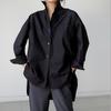 2024 Autumn Women's Solid Color Long Sleeve Irregular Lapel Shirt