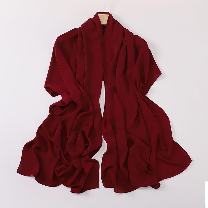 Muslim Spring Modal Chiffon Shawls Scarf for Women Plain Soft Jersey Hijab Scarves Big Size Headscarf Islamic Turban Headband