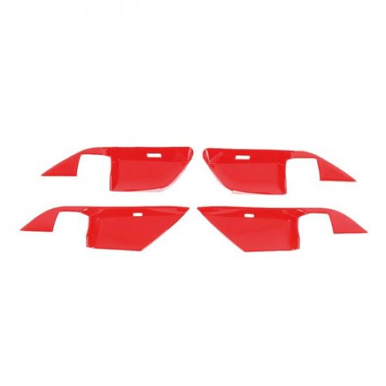 Car Inner Door Handle Bowl Decor Trim 4* For Toyota Camry 2024-2025 Bright Red