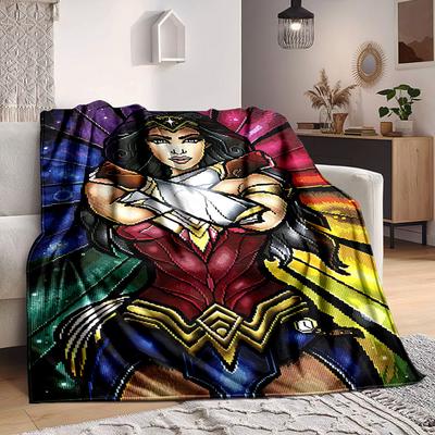 1 st Wonder Woman filt Polyesterfiber, Komfort för alla säsonger för soffa, säng, kontor, bil, camping Perfekt heminredning & present, Kontorskomfort