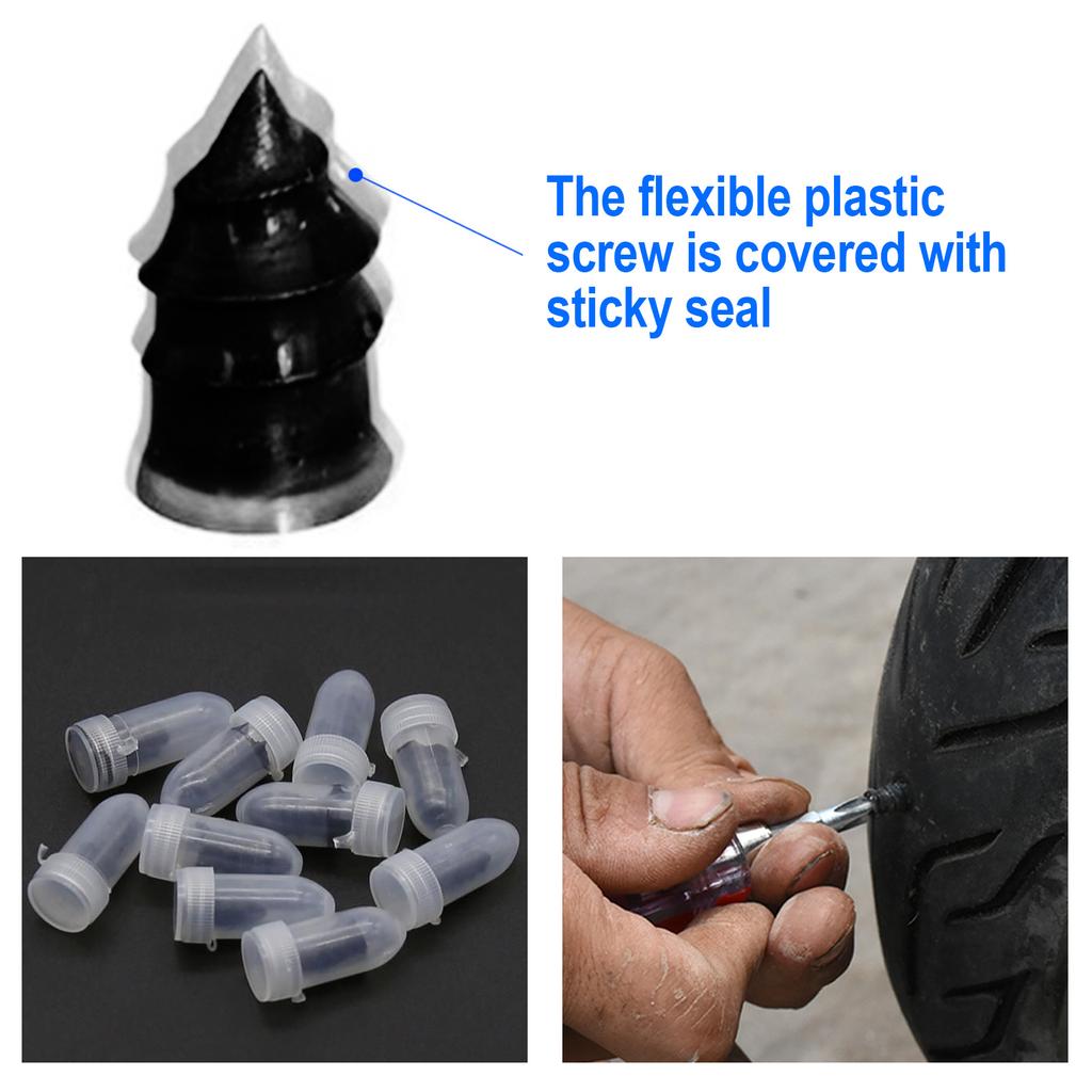 10PCS Vacuum Tyre Repair Nail For Motorcycle Tubeless Tyre Repair Rubber Nails Self-tire Repair Tire Film Nail Quick Fix Tool