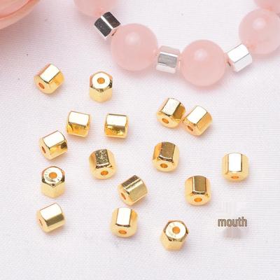 18K Gold-Plated Cylinder Spacer Beads for DIY Jewelry & Accessories
