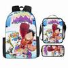 Anime Rucksack Set One Piece Naruto Schultasche für Jungen Schüler Laptop Rucksack Umhängetasche Federmäppchen 3-teilig Große Kapazität Wasserdicht