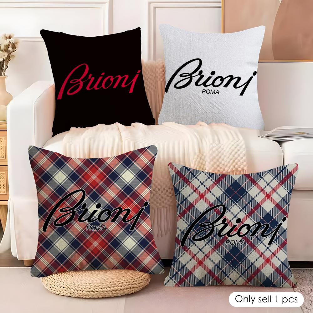 Brand BBrioni Cushion Cover Natural Linen Organic Fabric DoubleSided Printing Couch Pillow Covers Home Decor
