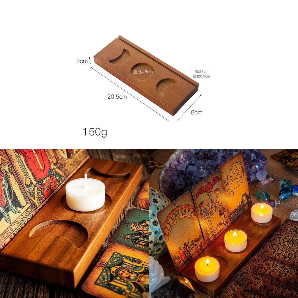 Wooden Tarot Card Stand Holder With Message Notes For Desk Decor