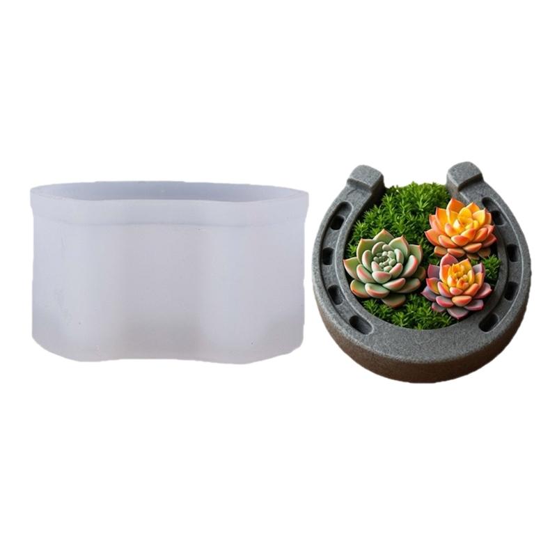 

High Temperature Resistant Silicone Mould for Succulent Planter Handmade Flower Pots Mold Office Desk Ornament Mold 1