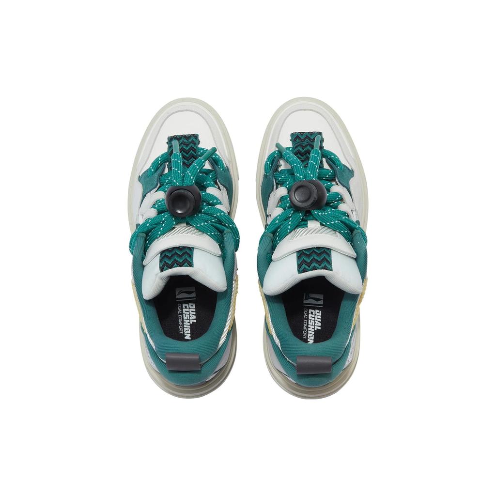 Li Ning Wave SWAG Skateboard Shoes Women's Low Top Wild Duck Green AECT054-1