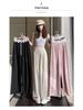 High-Waisted Sweet Lace Patchwork Wide-Leg Pants for Women - Loose-Fit Drawstring Trousers for Spring & Autumn