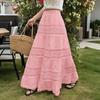ZANZEA Women Summer Fashion Lace Crochet Patchwork Casual Long Skirts