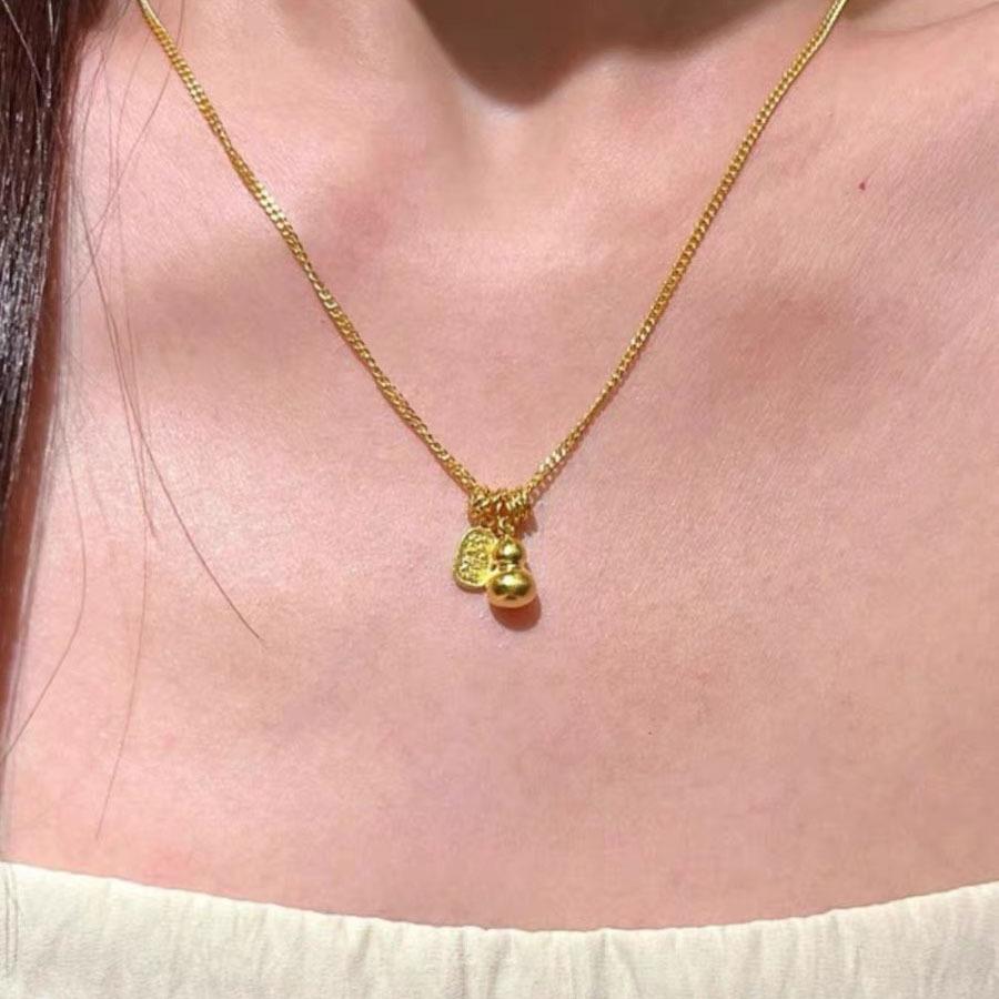 Simple Temperament Golden Beanie Necklace Female