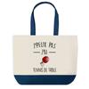 Tote Bag - PLANETEE - Blue Bottom Shopping Bag I Can't Table Tennis - Cotton - 40 X 45 Cm - No Closure