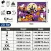 Party Backdrop Halloween Castle Flat Banners Spooky Ghosts Pumpkins Witch Celebrations Photo Booth Background Front Door Decor