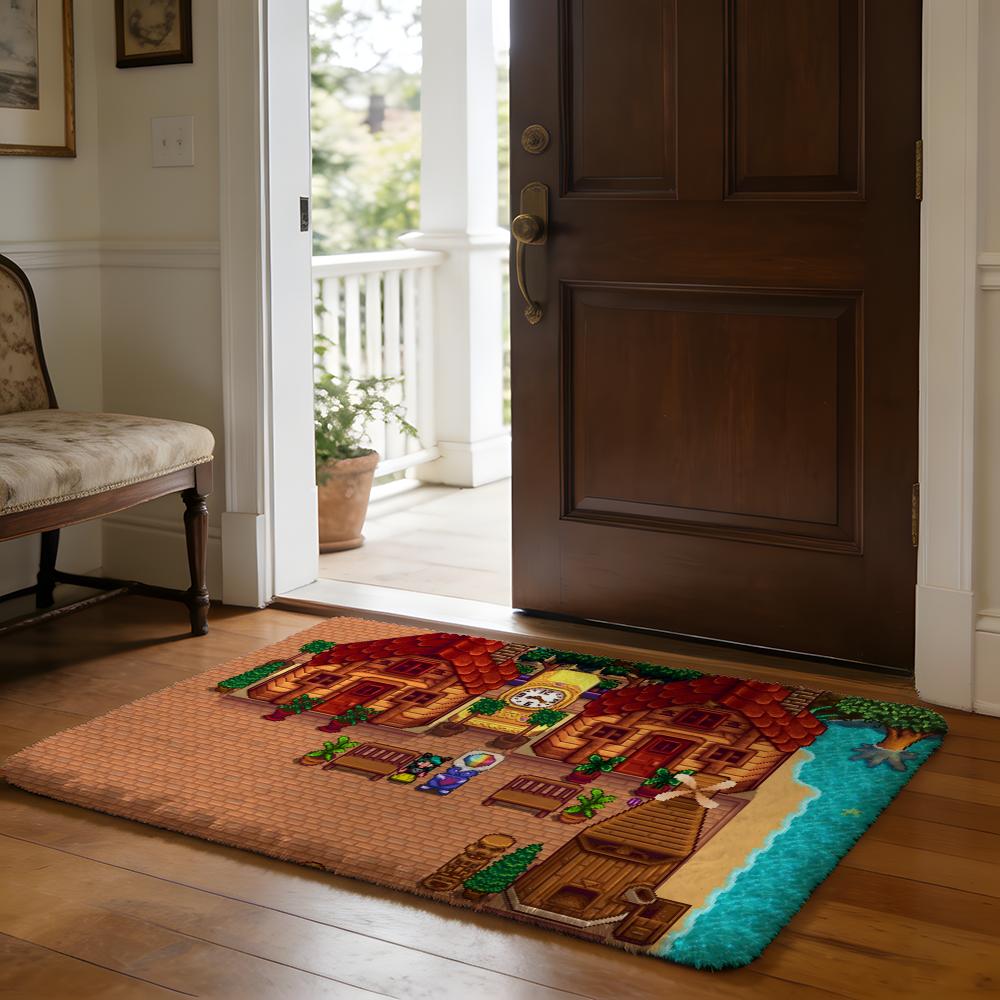 Floor Mat Soft Flannel Rug Non Slip Absorbent Mat for Bathroom Bedroom Home Decor Hot Anime S Stardew V Valley