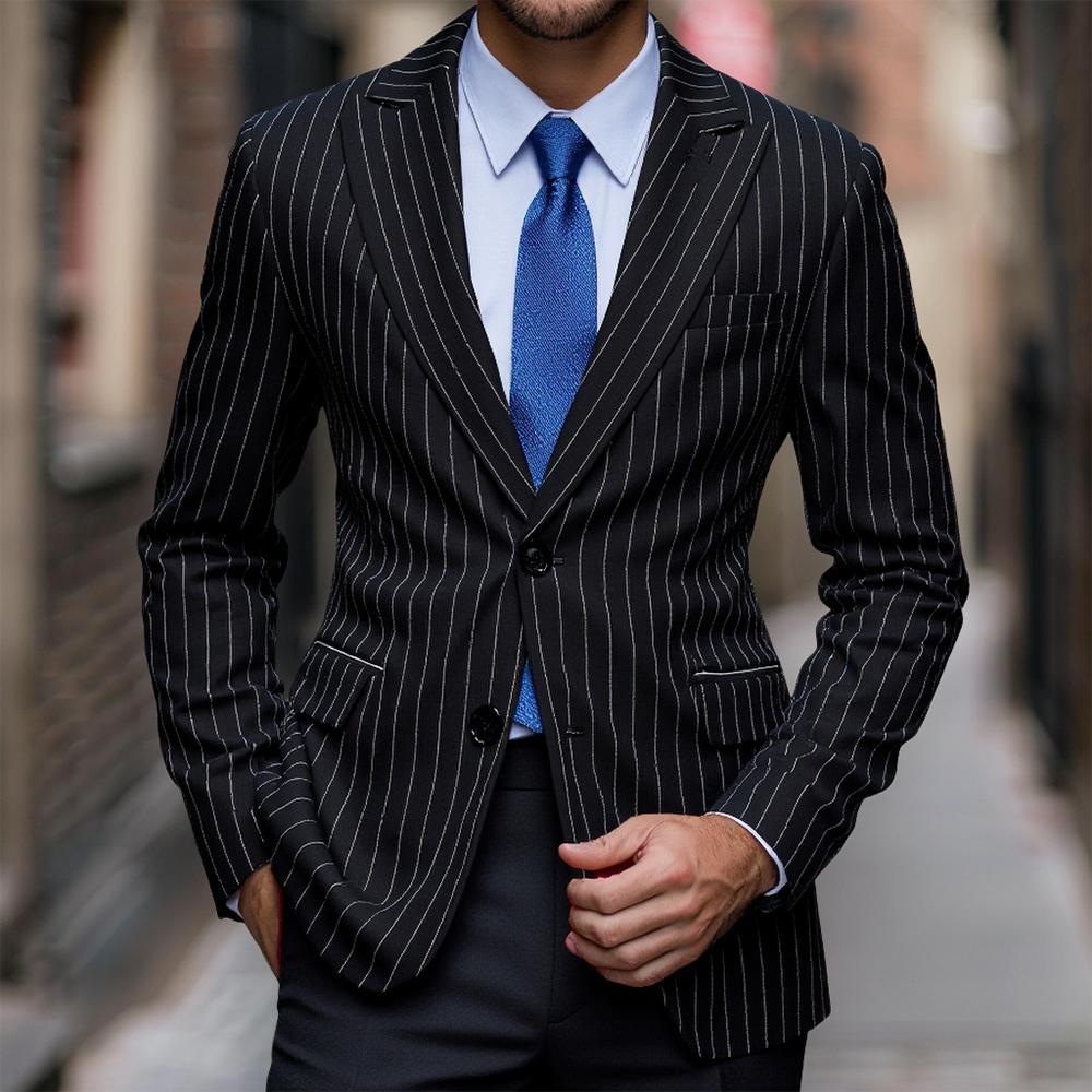 

Мужские модные деловые пиджаки, мужские повседневные однотонные корейские повседневные праздничные пиджаки, пиджаки для джентльменов, мужские формальные элегантные пиджаки L чёрный