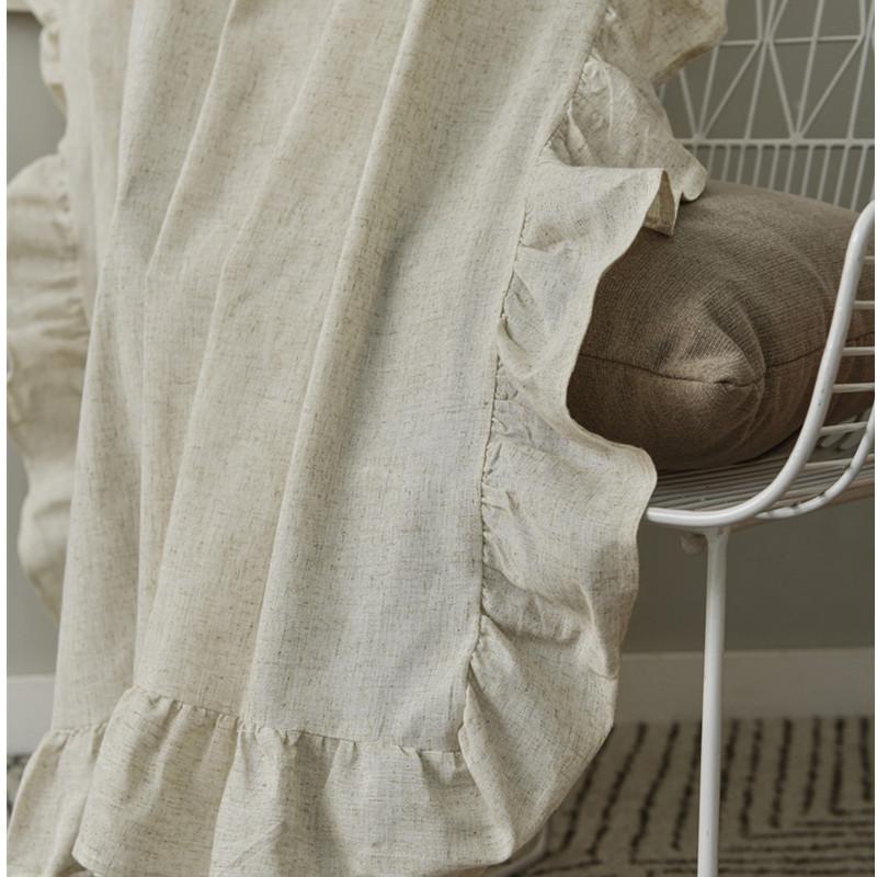 

Белые шторы с оборками для столовой, хлопковые льняные прозрачные шторы для гостиной, полутюль, занавеска для окон, балдахин для спальни W150 x H160cm