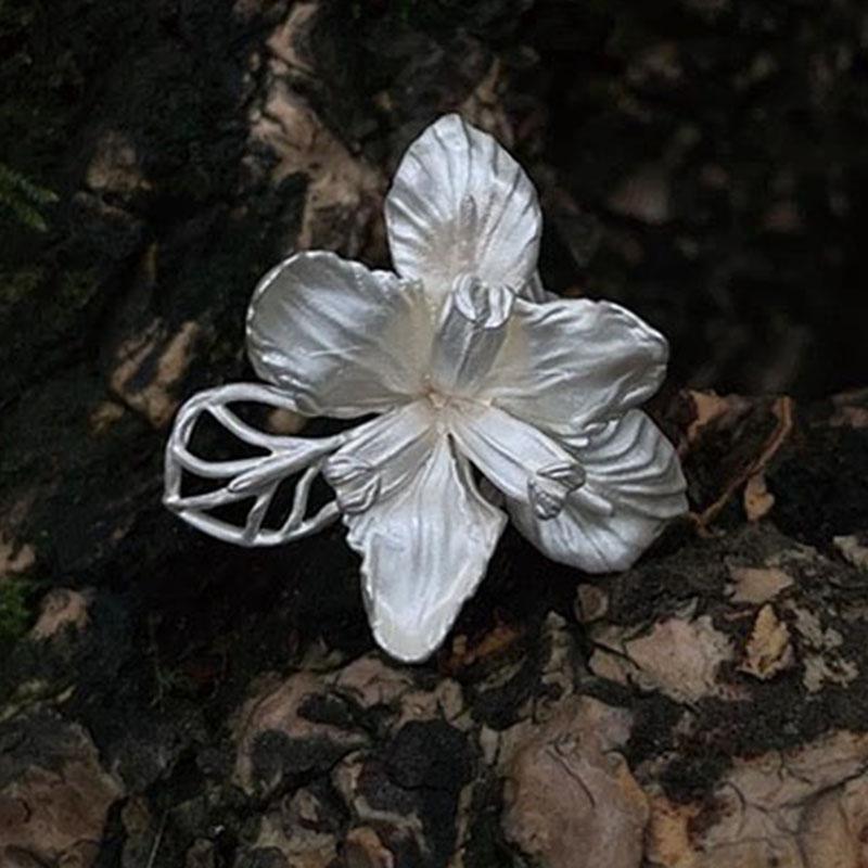 

925 Sterling Silver Rings for Women Couple Minimalist Handmade Simple Big Shinning Flower Ring Fine Jewelry Gift Prevent Allergy resizable