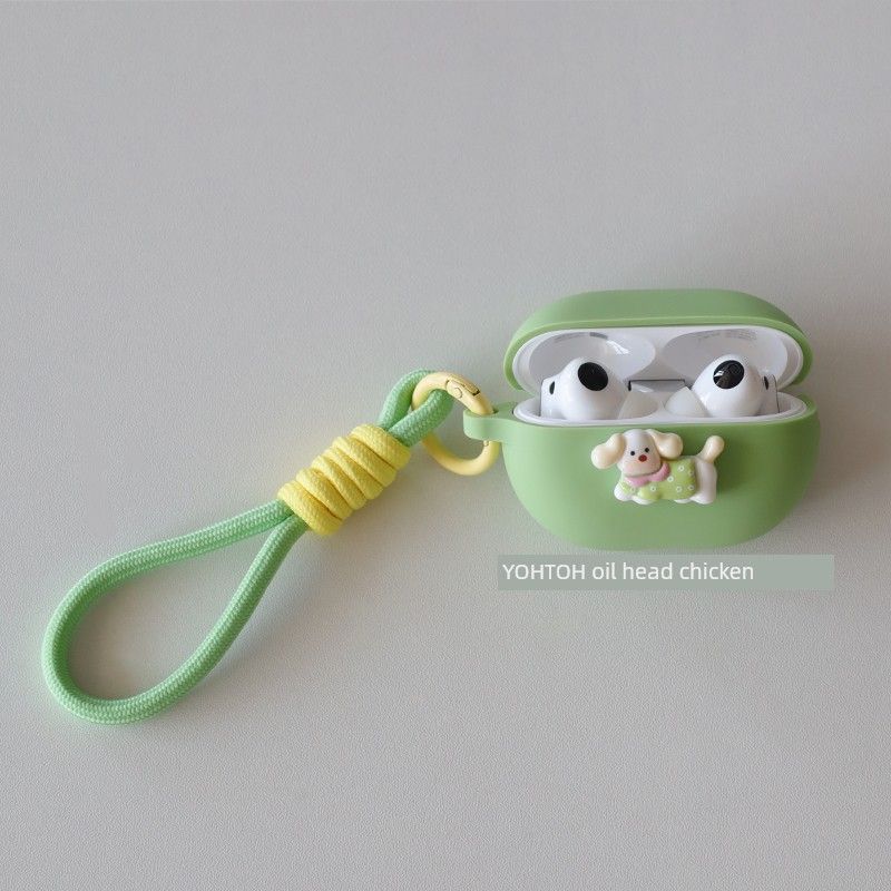 

Защитный чехол для Freebudspro4 Чехол для наушников Freebuds6i Силиконовый чехол 4e SE3 Цельный Freebuds5 Мультяшный Креативный Pro3 Шнурок Ударопрочный 5i Коробка Huawei FreebudsPro Green + lanyard