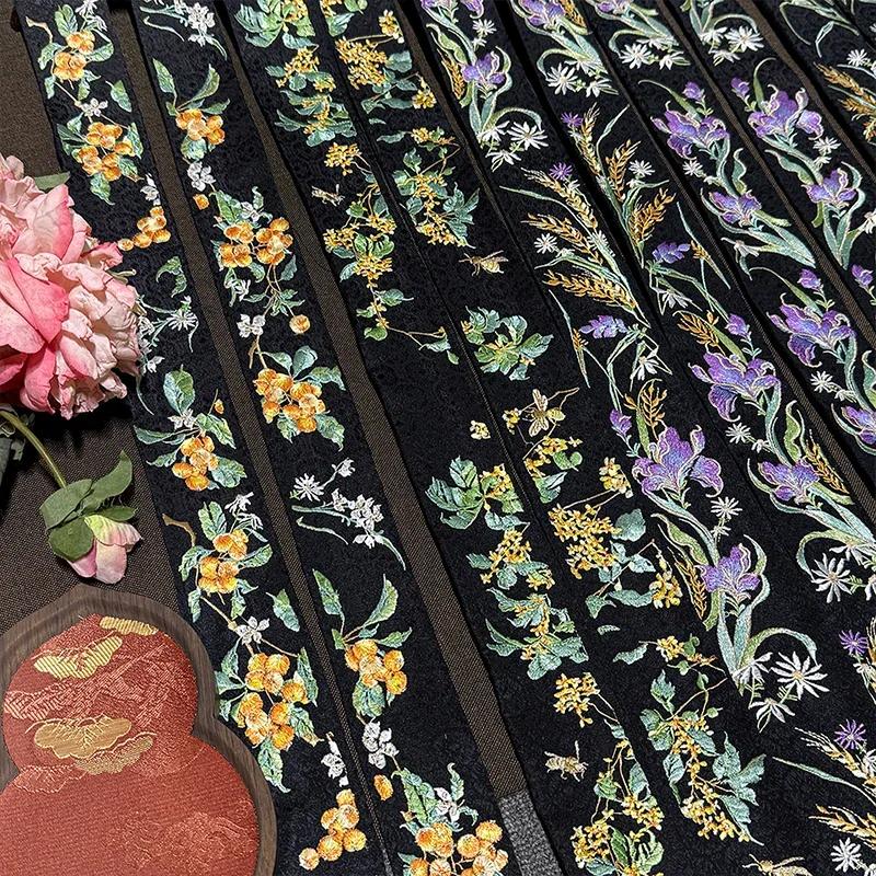 50cm Chinese Style Embroidered Lace Trim Fabric Collar Decoration for Hanfu Ancient Costume Skirt DIY Sewing Accessories