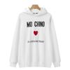 Mos Big Name Style Hoodie med Hjärtmönster - 2025 Höst/Vinter Casual Lös Passform Tröja