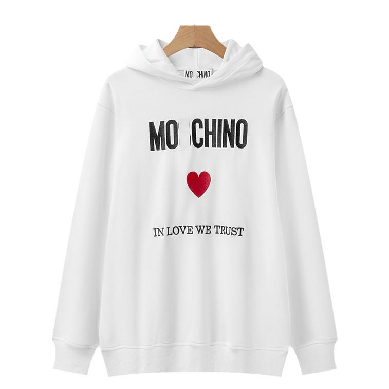 Mos Big Name Style Hoodie med Hjärtmönster - 2025 Höst/Vinter Casual Lös Passform Tröja