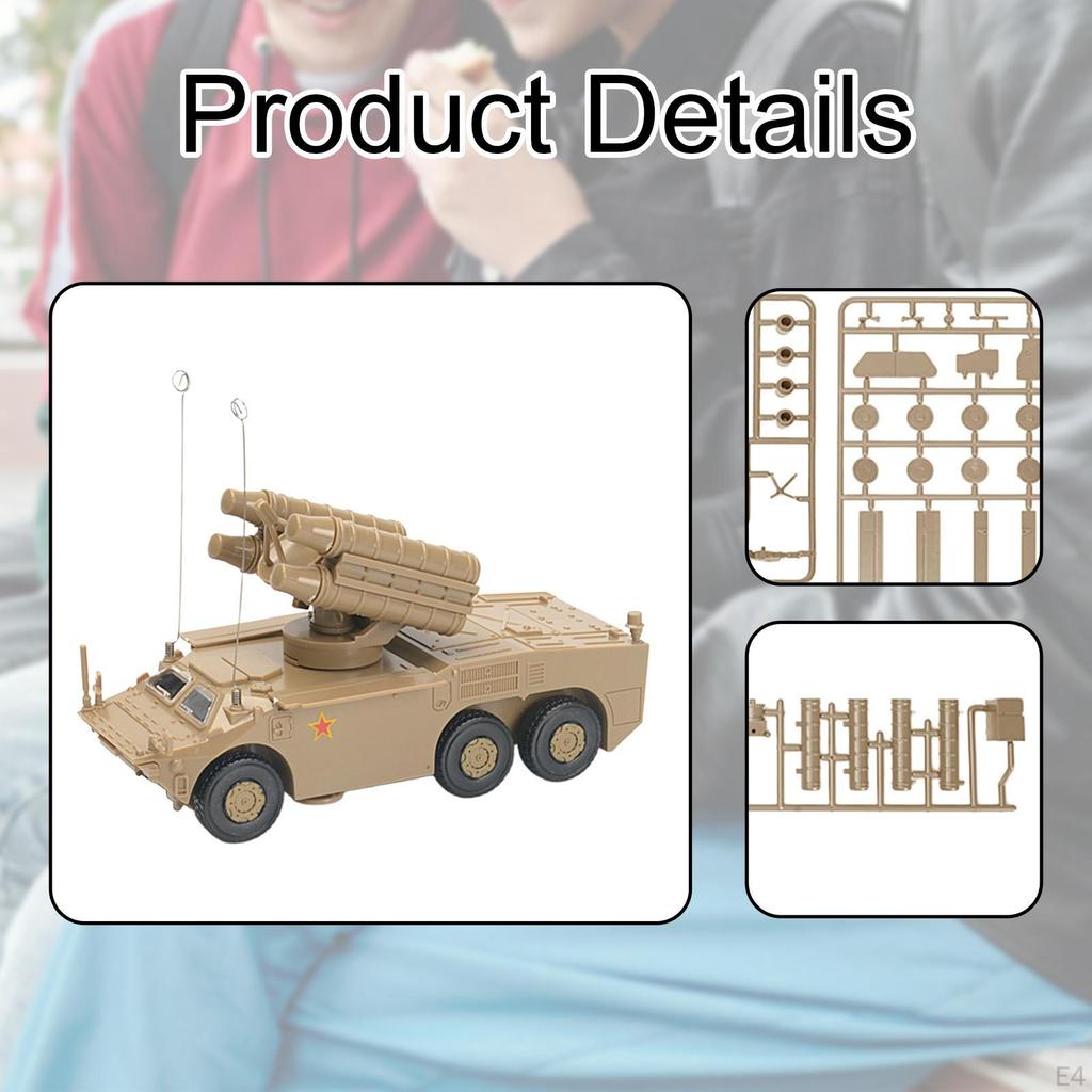 1/72 Armored Vehicle Building 4D Assemble Simulation Tabletop Decor Transport Truck Toy for