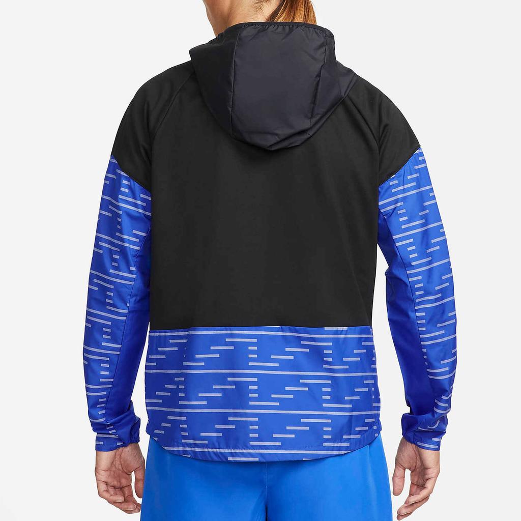 Nike Kurtka do biegania Therma-Fit Miler Repel Run Division z kapturem i zamkiem z logo Unisex Czarna Niebieska DD6103-011