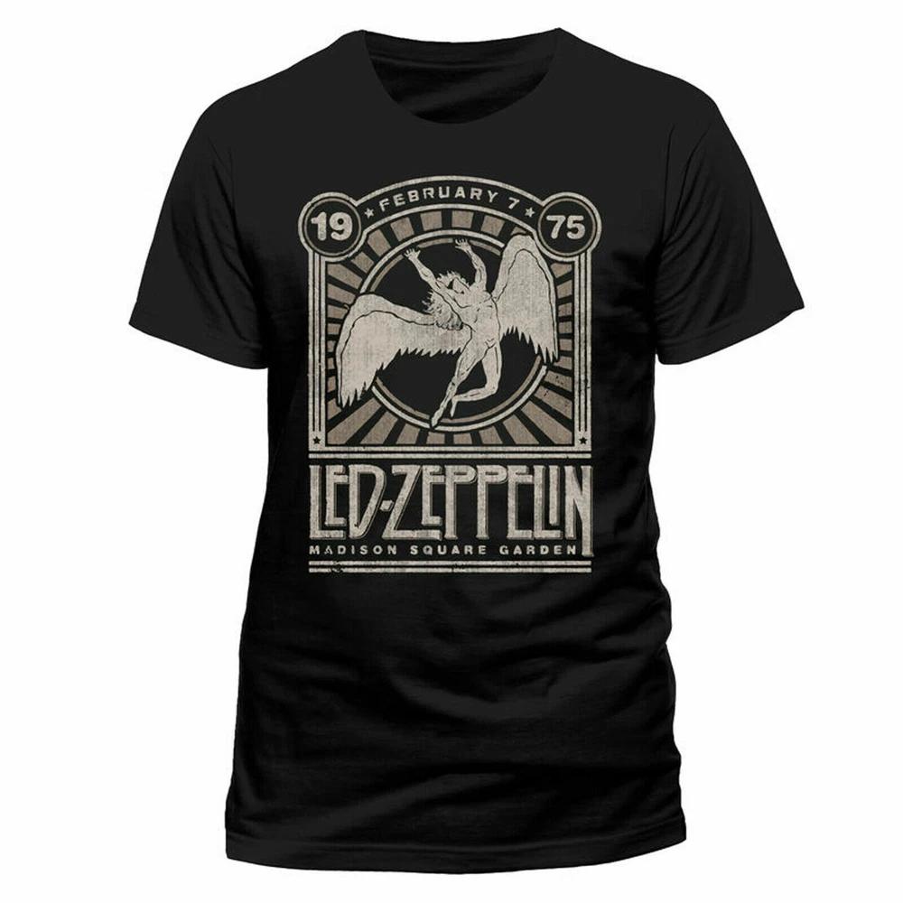Официальная футболка Led Zeppelin Madison Square Garden 75 Черная Классический Рок Метал 2XL
