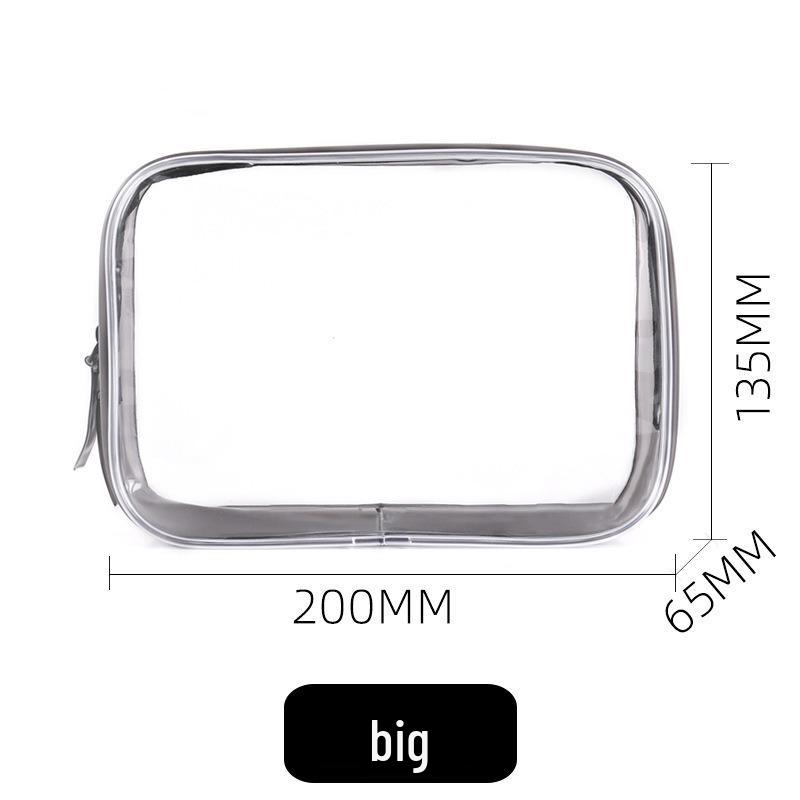 Large Capacity Waterproof Transparent Makeup Bag - Portable Toiletry Organizer for Travel