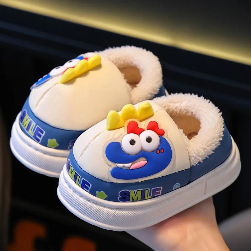 Children Shoes Winter Warm Cotton Plush Slippers Cartoon Waterproof Thick Soled Shoes Fashion Kid Casual Shoe Sandalias De Mujer