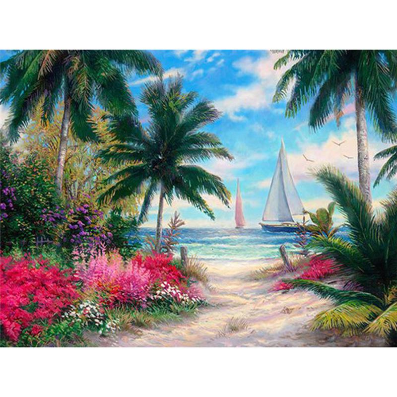 DIY Landscape 5D Diamond Painting Full Round Drill Mosaic Cross Stitch Diamond Embroidery Rhinestones Home Decor Gift