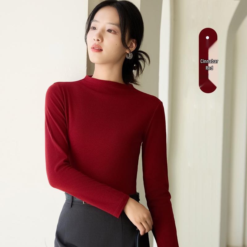 

Топ с длинным рукавом и высоким воротником в корейском стиле из лиоцелла тенселя - Теплое осенне-зимнее нижнее белье Extra Large