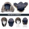 Russian Ushanka Winter Hat Mens Warm Soldier Pilot Hat Patrolman Earmuffs Polyester Fiber Windproof Cold Weather Gear