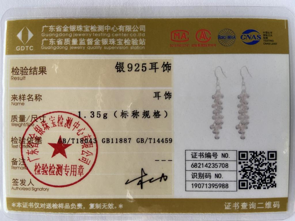 CHSHINE 925 Sterling Silver Matte Grape Drop Earrings For Women Wedding Party Fashion Charm Jewelry