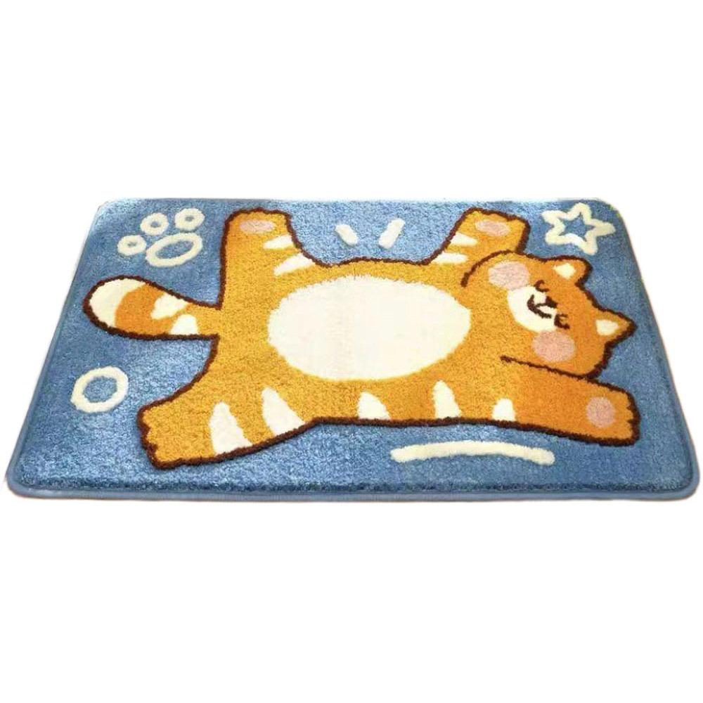 Plush Surface Cartoon Floor Mat Wear-resistant Bathroom Mat New Cashmere Floor Mat  Entrance Door