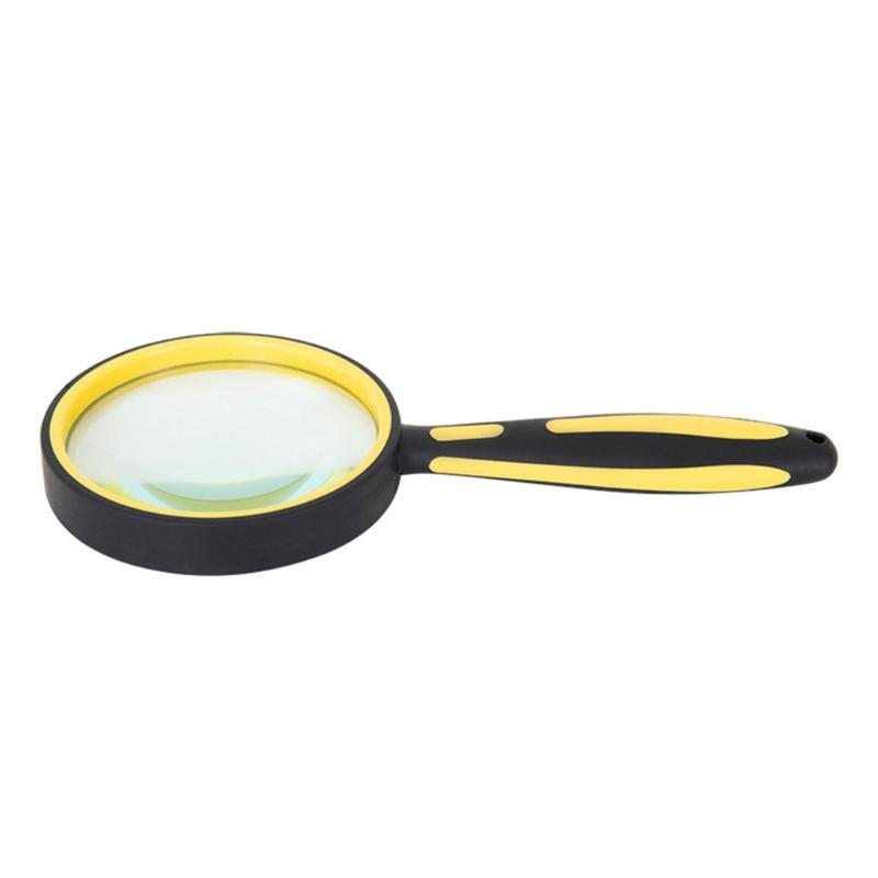 Optical Glass Magnifying Tool with Ergonomic Rubber Handle 5-10X Handheld Magnifier for Enhances Comfort and Usability