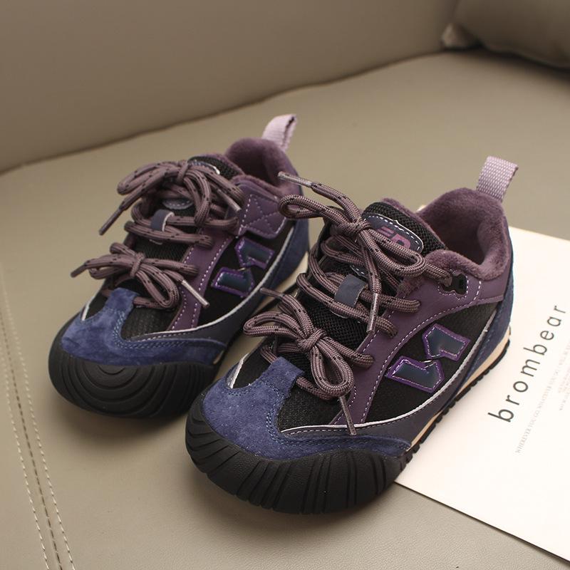 2025 Winter Kids' Sports Shoes: Versatile Boys' Casual with Velvet, Girls' Thin Velvet German Trainers