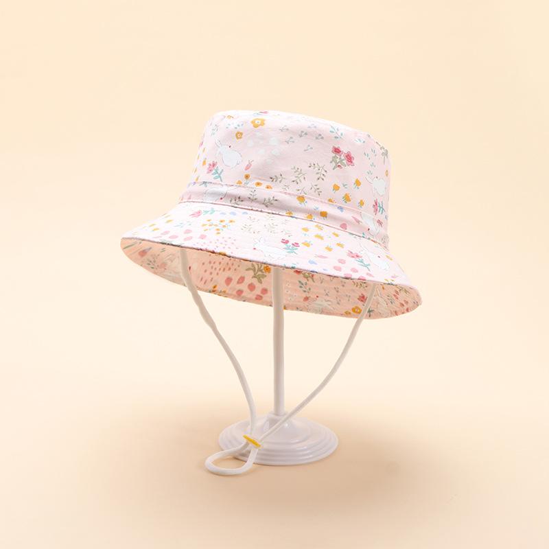 Children's Spring Summer Cartoon Fisherman Bucket Hat Printed Outdoor Unisex Boys Girls UV Protection Fashionable Sunshade Cap