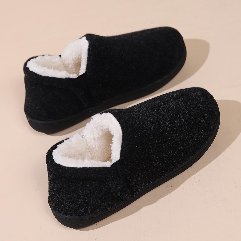 Cotton Shoes Casual All-inclusive Fur Collar Outer Wear Indoor Shoes Comfortable Memory Cotton Winter Bag Heel Cotton Slippers