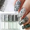10 Rolls Nail Transfer Foils Sticker Black White Red Lace Flowers Nail Art Nail Charms DIY Nail Decoration Manicure Accessories